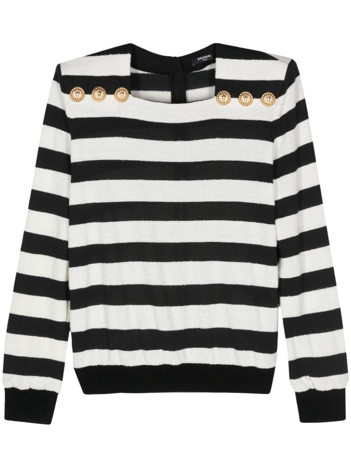 Balmain Striped Knitted Sweater