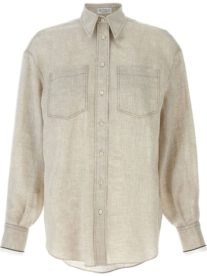 Brunello Cucinelli Shirts Beige