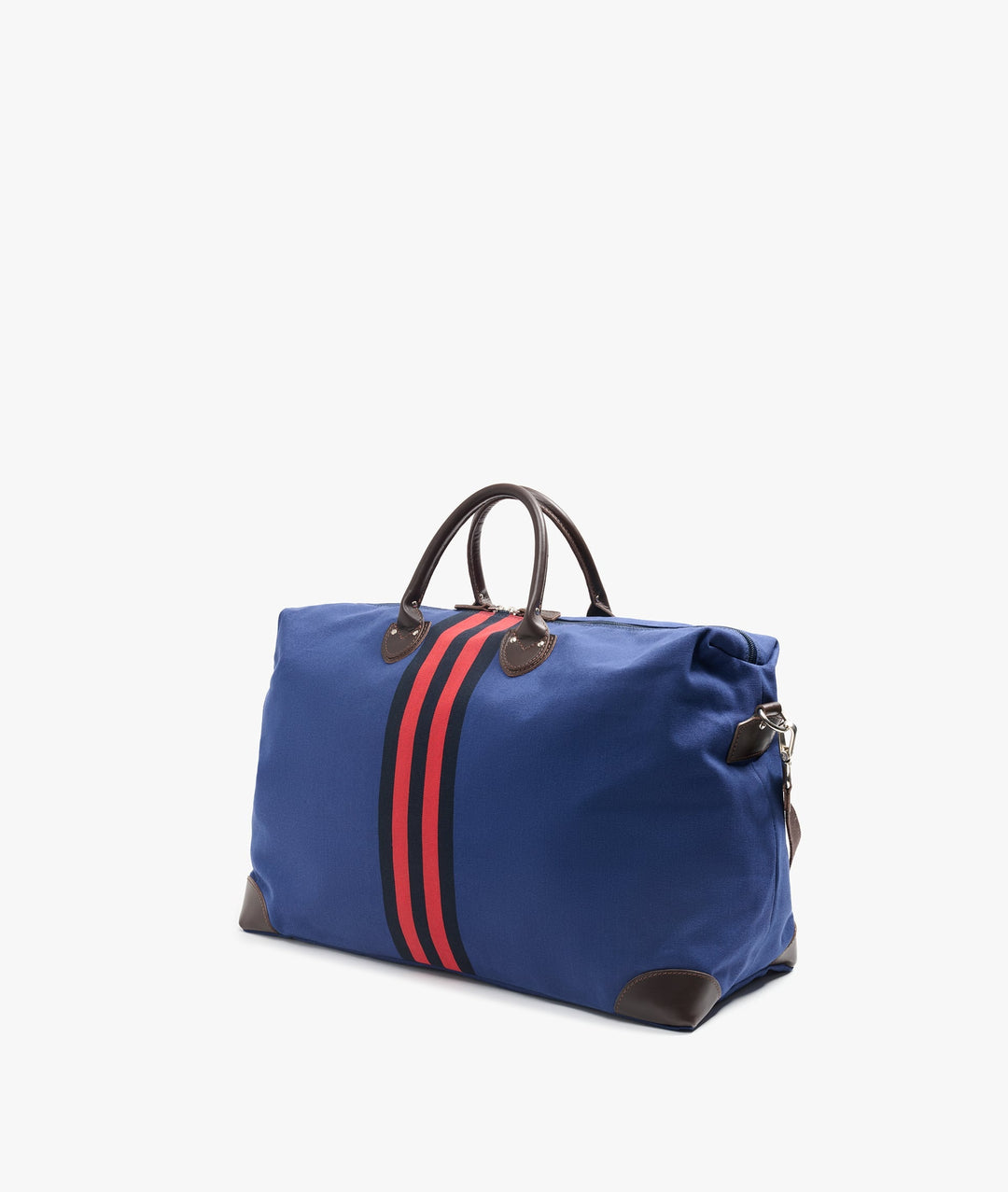 My Style Bags Harvard Rugby Duffel Travel Bag in Blue with Red/Black Stripes for Men