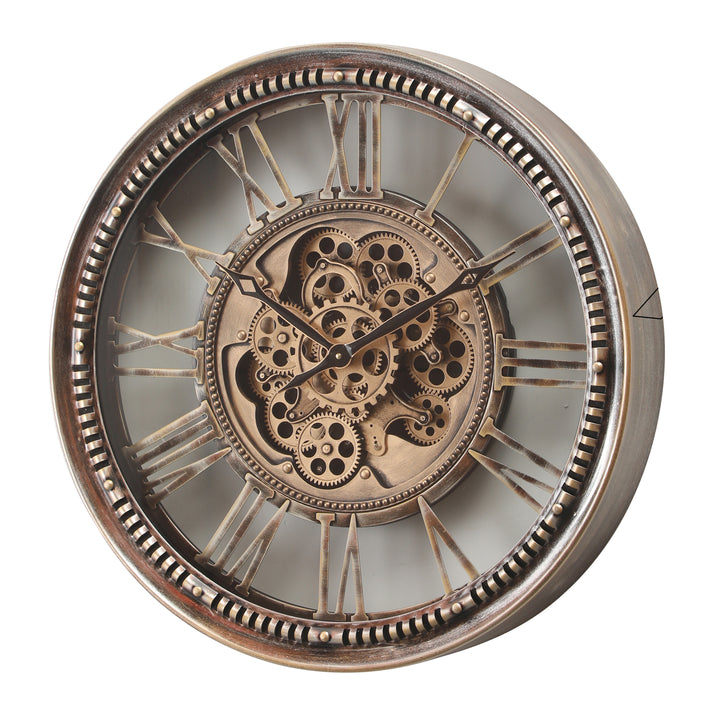 Majestic Round Industrial Moving Cogs Wall Clock