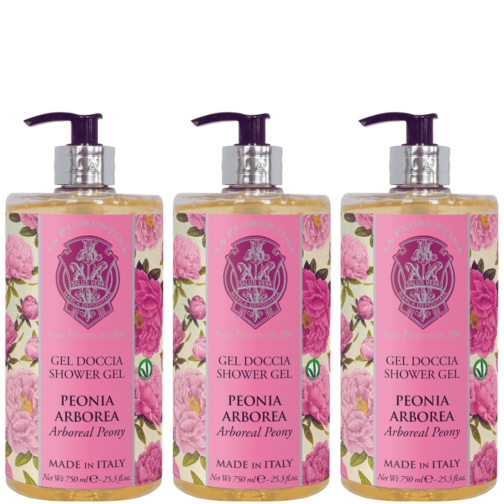 La Florentina Bath Foam & Shower Gel La Florentina Arboreal Peony Shower Gel 750ml Set of 3pcs La Florentina Arboreal Peony Set of 3pcs Shower Gel Bottle Pump 750ml  Brand