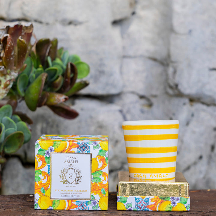 Casa Amalfi Candles Casa Amalfi Buongiorno Positano Hand Painted Candle - Lemon Basil & Mandarin 200gm Casa Amalfi Buongiorno Positano Hand Painted Candle - Lemon Basil & Mandarin 200gm Brand