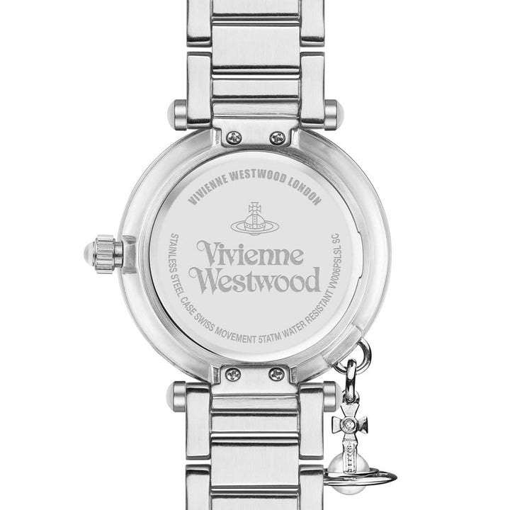 Vivienne Westwood Chronograph Watches Vivienne Westwood Mother Orb Iridescent Dial Stainless Steel Strap Watch Vivienne Westwood Mother Orb Iridescent Dial Stainless Steel Strap Watch Brand