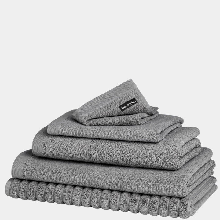 Bemboka Hand Towels Grey Bemboka Rib Luxury Turkish Hand Towel Bemboka Rib Hand Towel I Luxury Bath Collection I Highly Absorbent ILG Brand