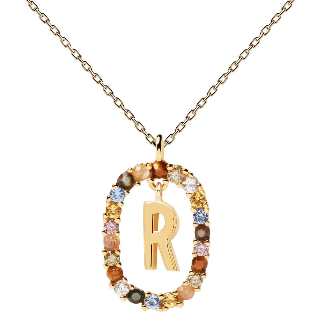 PDPaola Necklace PDPaola Letter 18k Gold Necklace R Brand