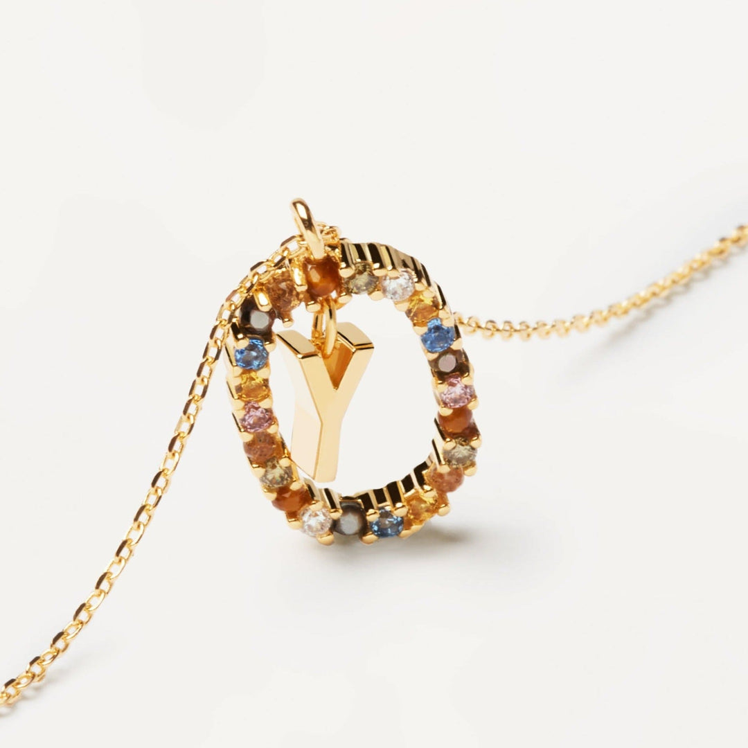 PDPaola Necklace PDPaola Letter 18k Gold Necklace Y Brand