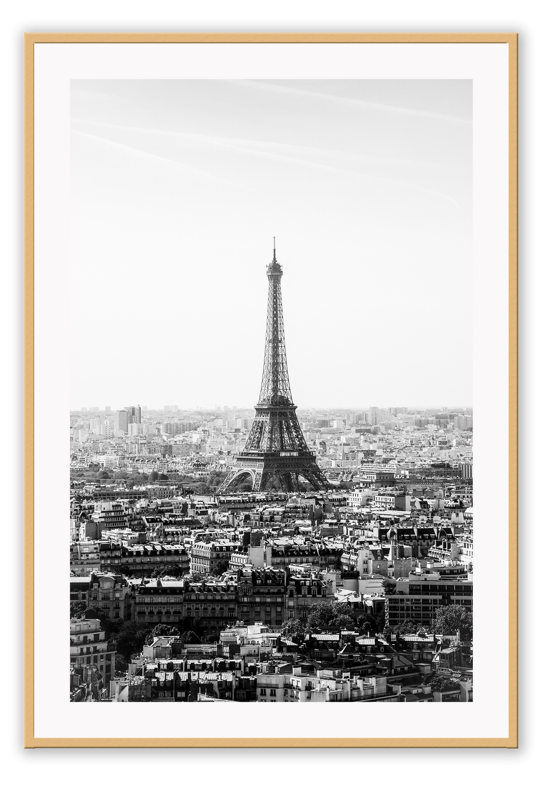 Canvas Print 50x70cm / Natural Eiffel B&W Eiffel B&W Wall Art : Ready to hang framed artwork. Brand