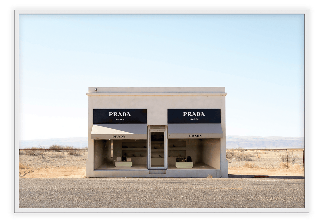 Canvas Print 50x70cm / White Prada Texas Desert Prada Texas Desert Wall Art : Ready to hang framed artwork. Brand