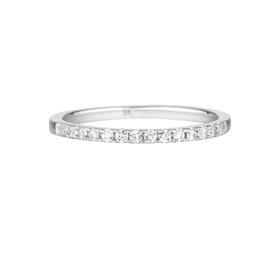 Georgini Ring Georgini Gold Round Brilliant Cut Moissanite Wedding Band In 9ct White Gold Georgini Gold Round Brilliant Cut Moissanite Wedding Band In 9ct White Gold Brand