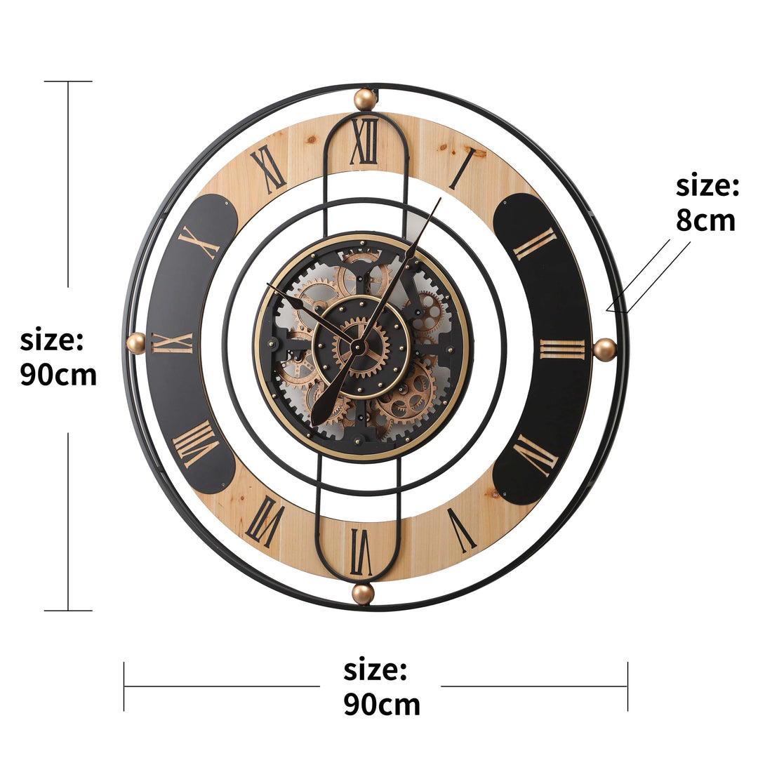 Chilli Wall Clock Farm House Round Moving Cogs Wall Clock Brand