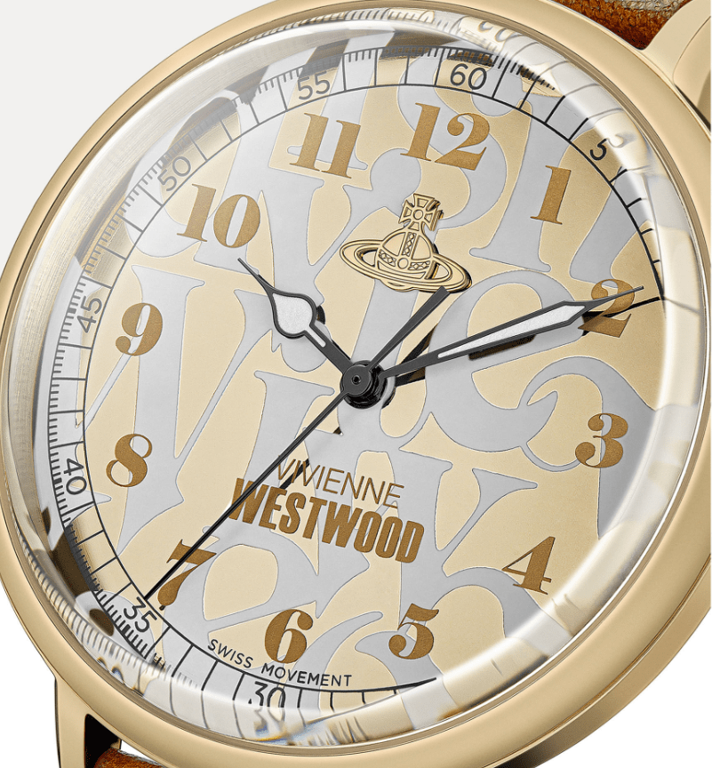 Vivienne Westwood Watches Vivienne Westwood Cavendish Gold 48mm Brown Leather Watch Vivienne Westwood Cavendish Gold 48mm Brown Leather Watch Brand