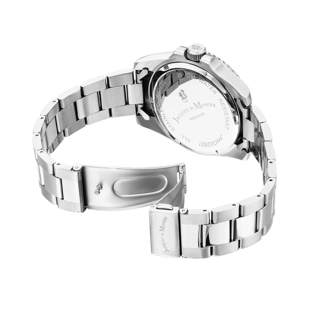 Jacques du Manoir Watch Jacques du Manoir Swiss-Made Pro Scuba 43mm Stainless Steel Diver's Watch Brand